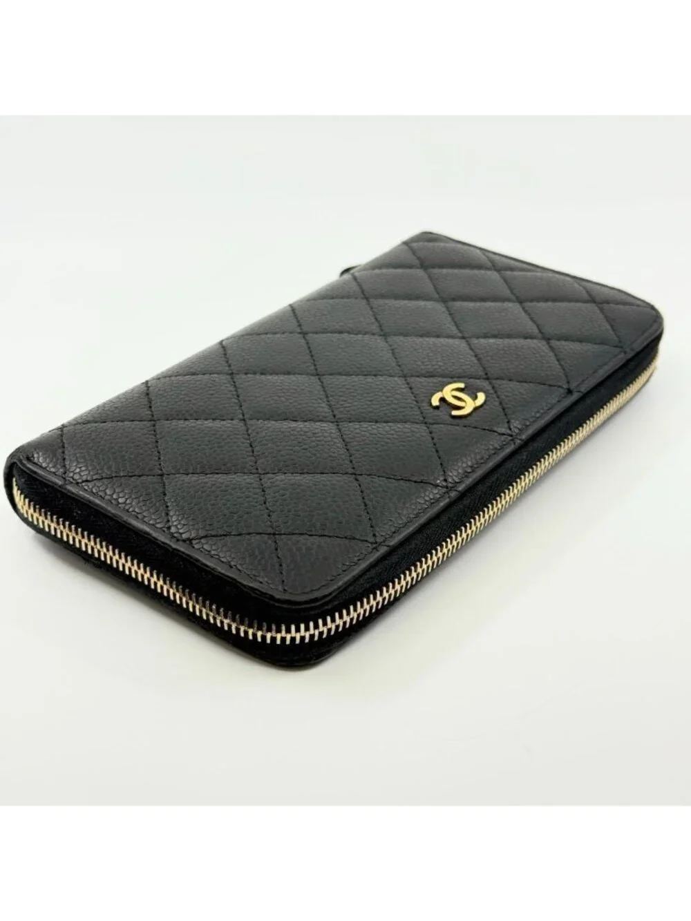 Chanel Quilted Wallet Caviar Leather